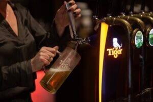 Tiger beer on tap